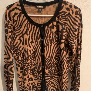 DKNY animal print cardigan